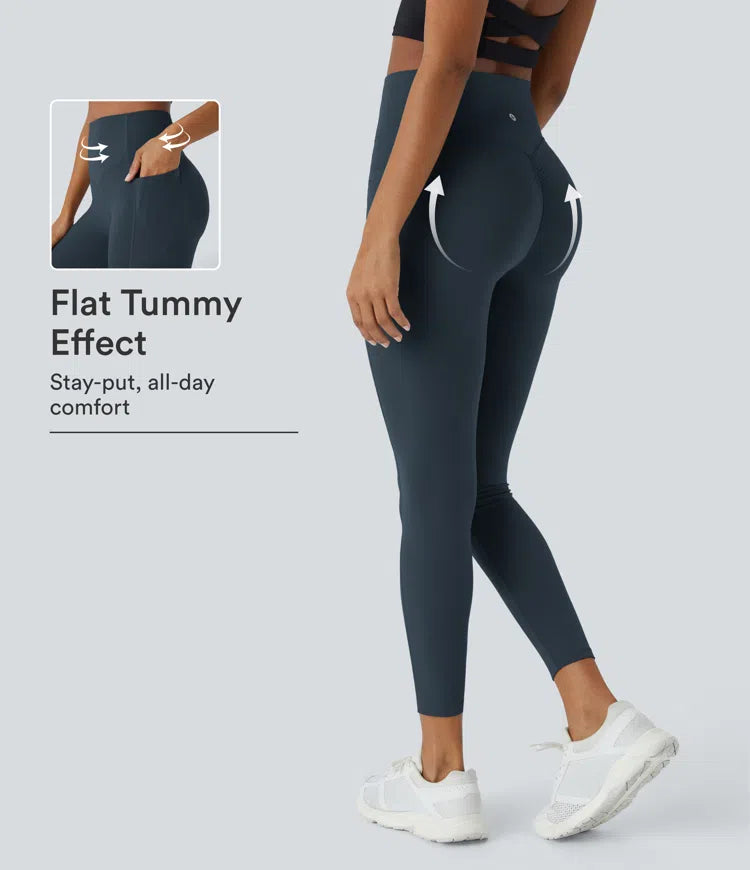 Halara UltraSculpt High Waisted Scrunch Butt Lifting Tummy Control Pocket Shaping Training Leggings