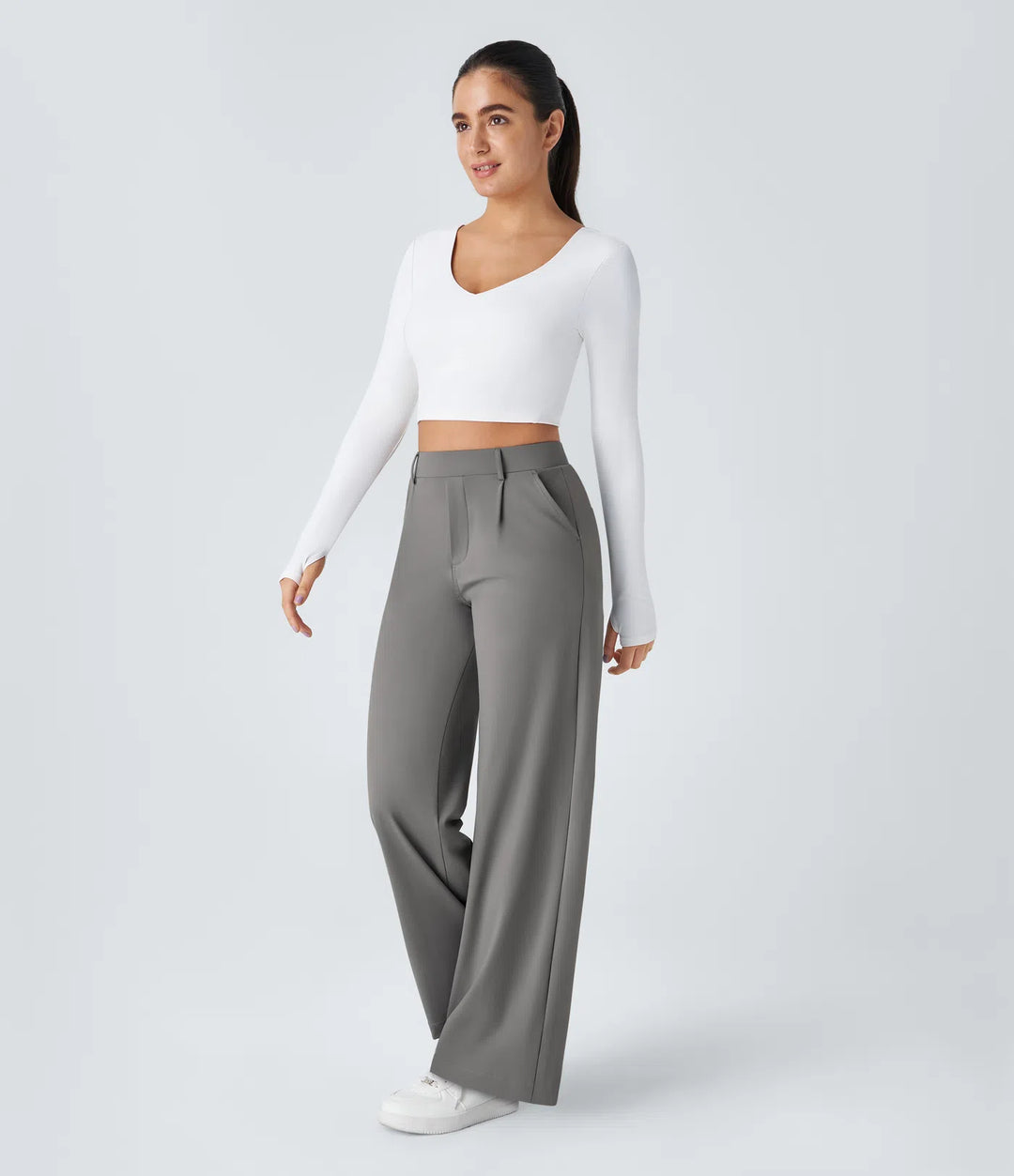 Halara Flex DayStretch High Waisted Pocket Straight Leg Work trousers