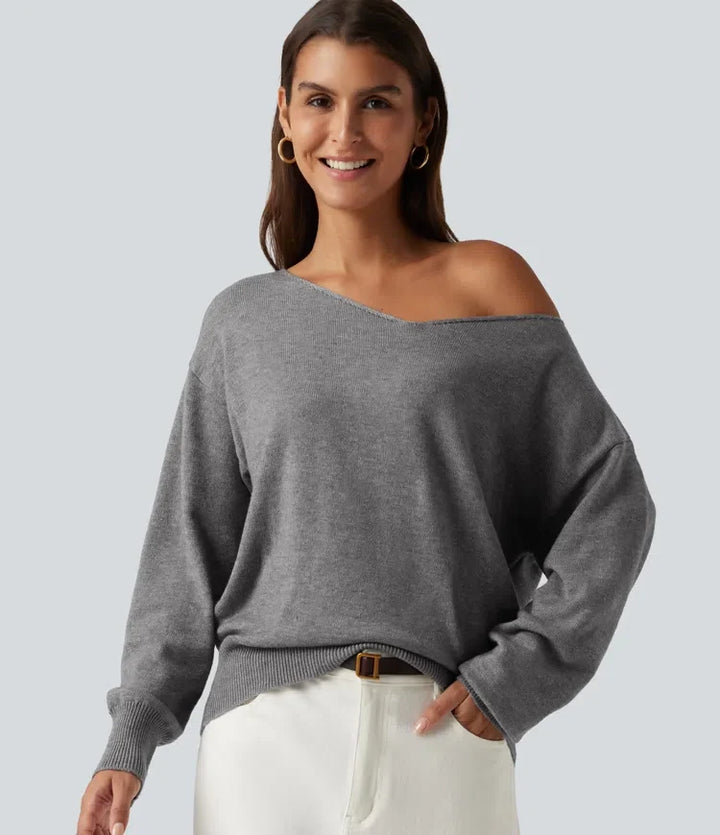 One Shoulder Long Sleeve Work Jumper