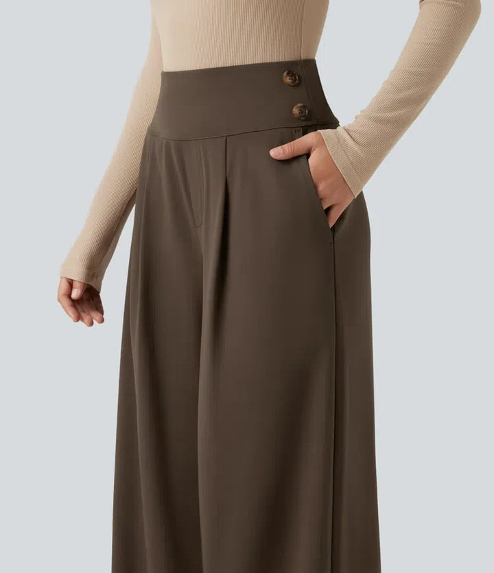 Halara Flex High Waisted Wide Leg Work Trousers with Pockets