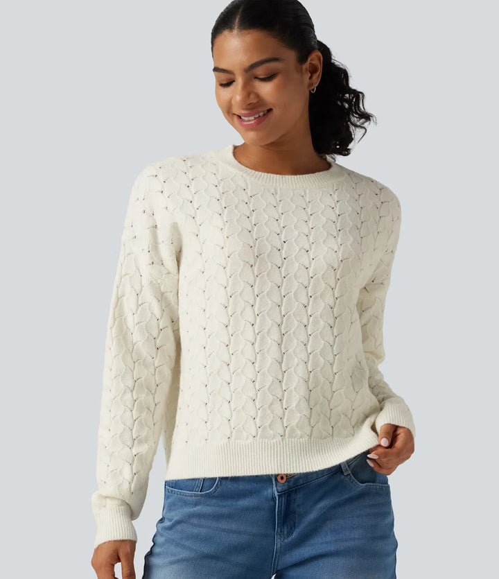 Round Neck Long Sleeve Causal Jumper