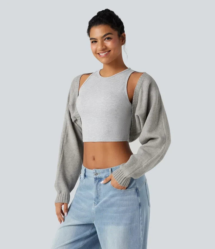 Reglan Long Sleeve Relaxed Fit Casual Jumper Shrug