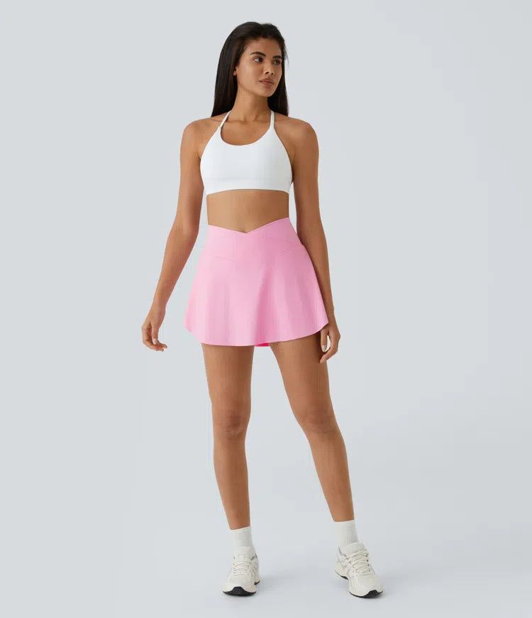 SoftlyZero Airy Crossover Pocket 2-in-1 InstantCool Tennis Skirt-Lucid-Longer Length