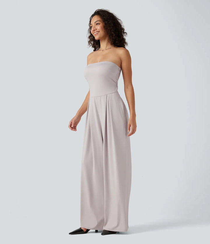 Tube Baggy Casual Jumpsuit with Pockets-Easy Peezy Edition
