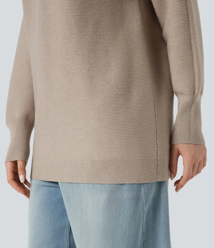 Mock-neck Long Sleeve Casual Jumper