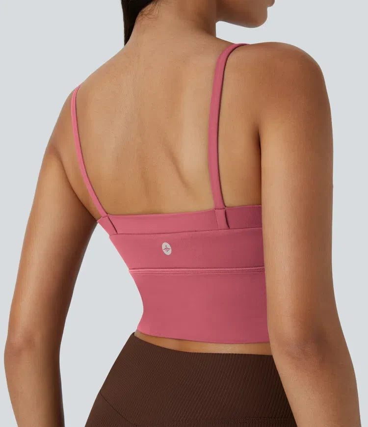 SoftlyZero Low Support V Neck Yoga Sports Bra-A-D Cups