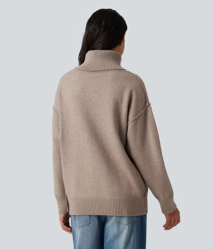 High Neck Long Sleeve Casual Jumper