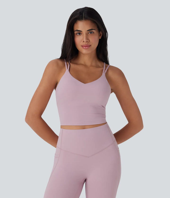 Halara UltraSculpt Cool Quick Dry Cropped Yoga Tank Top-UPF50+