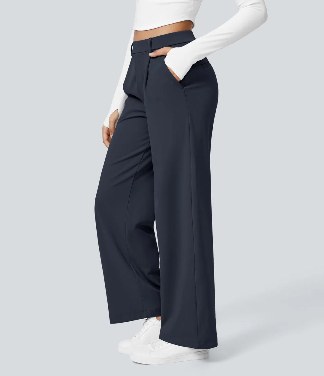 Halara Flex DayStretch High Waisted Pocket Straight Leg Work Trousers
