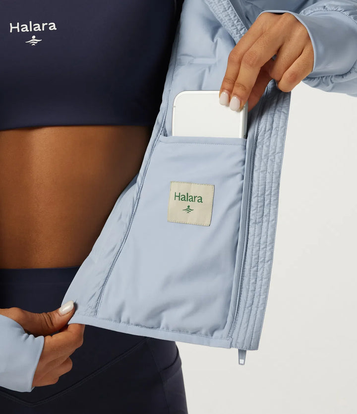 Removable Hood Long Sleeve Quilted Casual Down Jacket with Pockets and Thumb Holes
