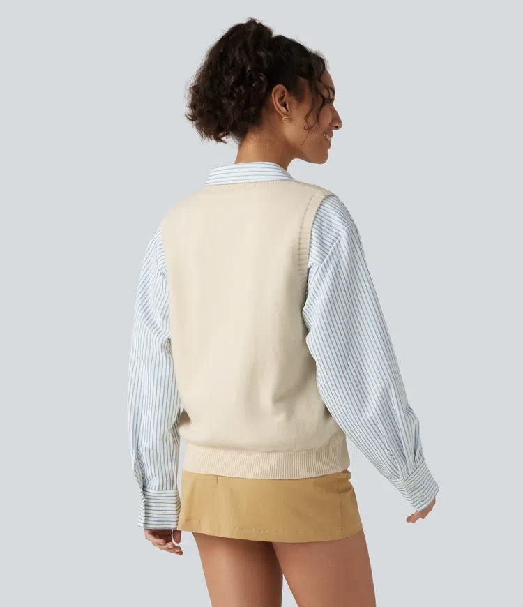 V Neck Casual Jumper Vest