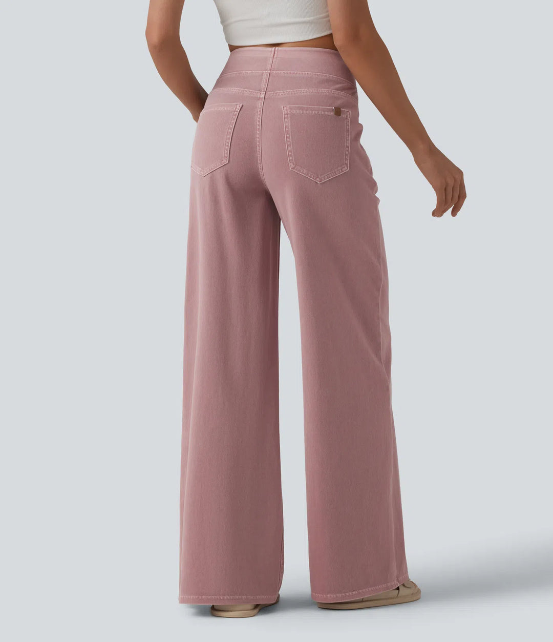 Halara Flex High Waisted Wide Leg colourful Casual Jeans with Pockets