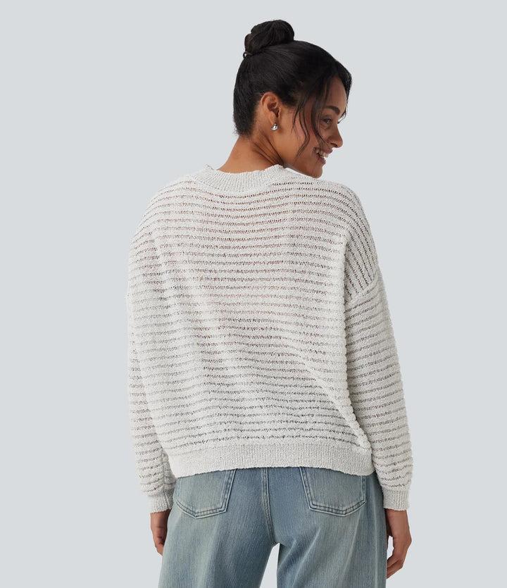 Round Neck Dropped Shoulder Relaxed Casual Jumper