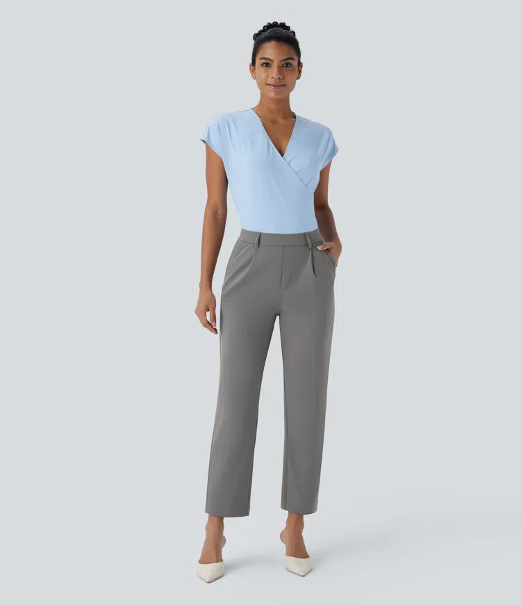 Halara Flex DayStretch High Waisted Pocket Ankle Length Tapered Work Trousers