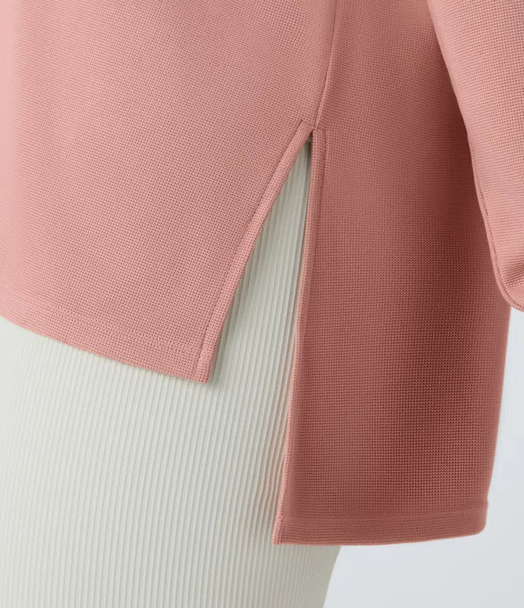 Front Thumb Hole Waffle Casual Sweatshirt