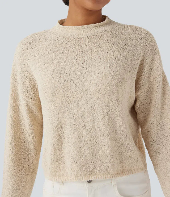 Mock-neck Long Sleeve Casual Jumper