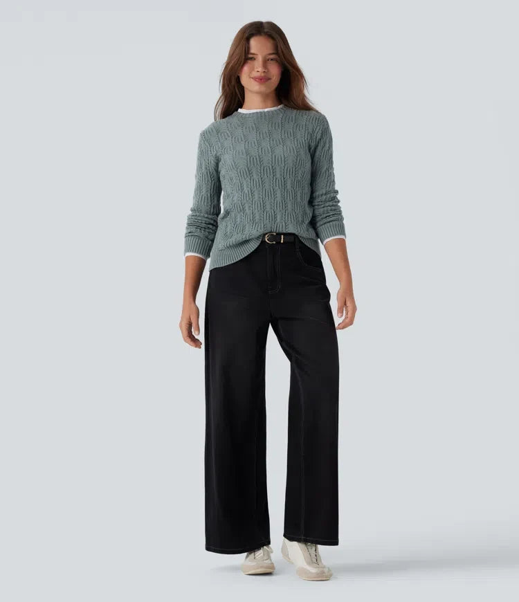 Round Neck Long Sleeve Casual Jumper