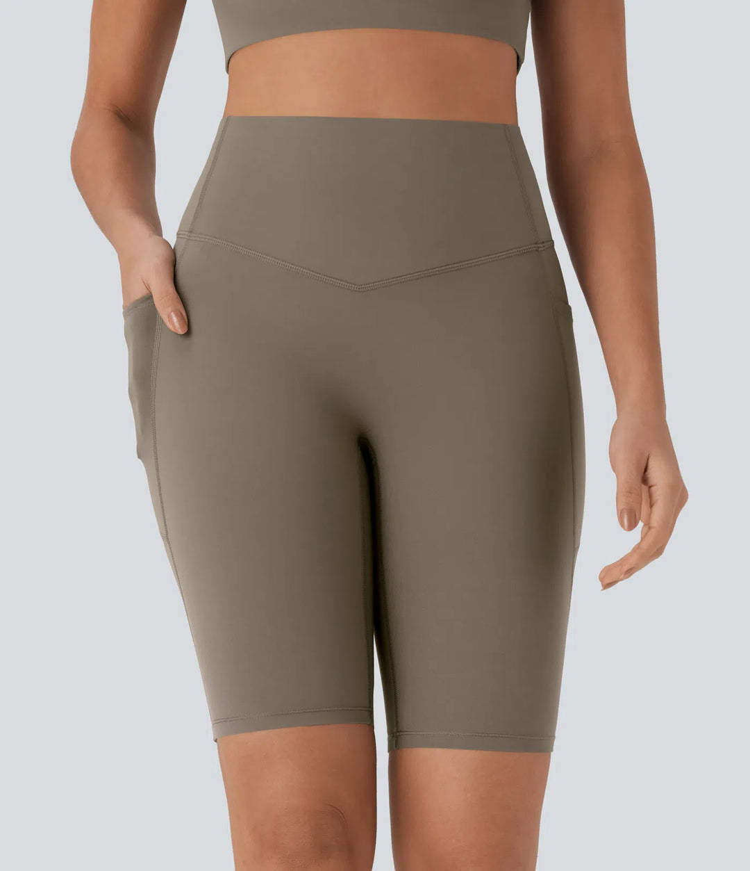 Halara UltraSculpt High Waisted Tummy Control Pocket Shaping Training Biker Shorts 9&
