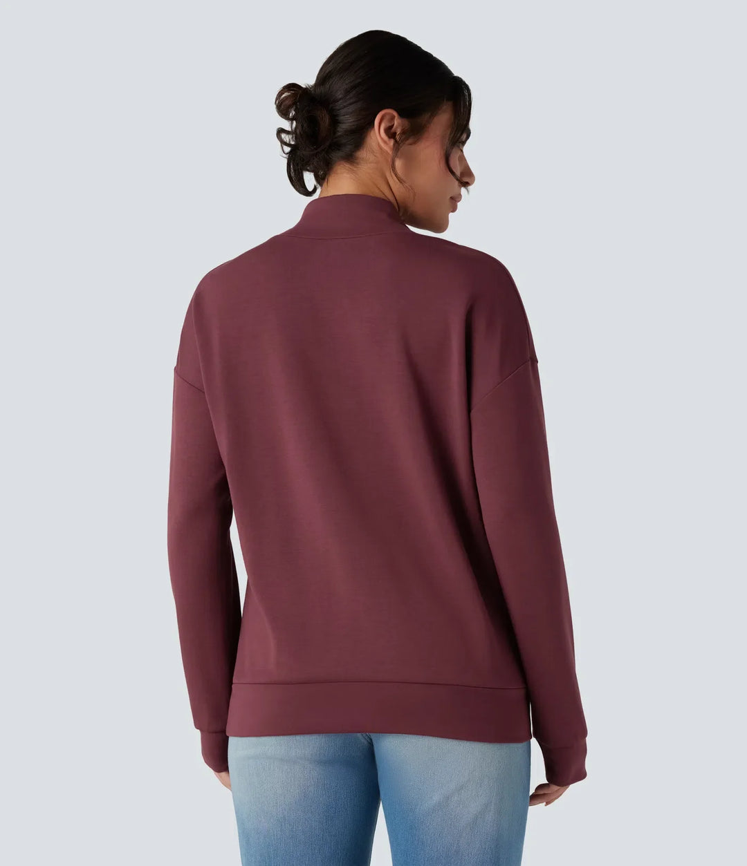 SpacerTek Cowl Neck Long Sleeve Casual Sweatshirt