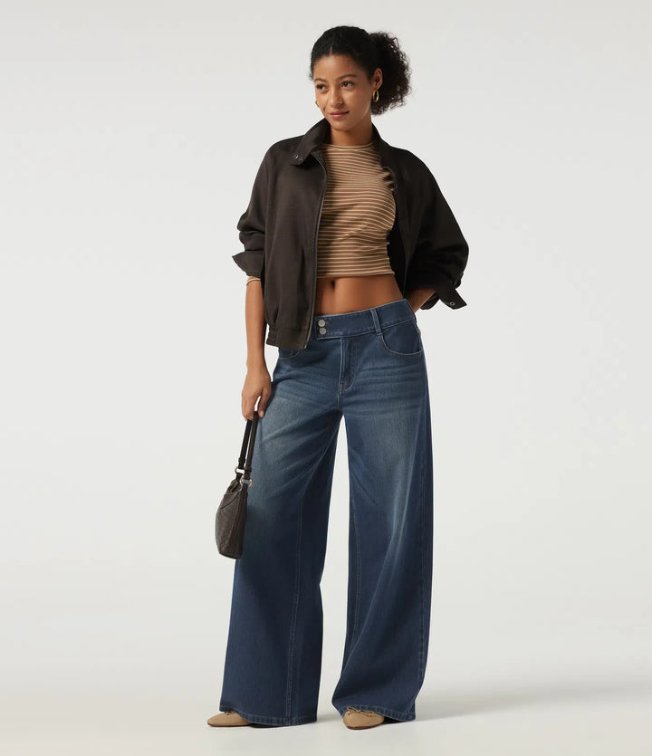 Halara Flex Low Rise Baggy Casual Cotton Jeans with Pockets