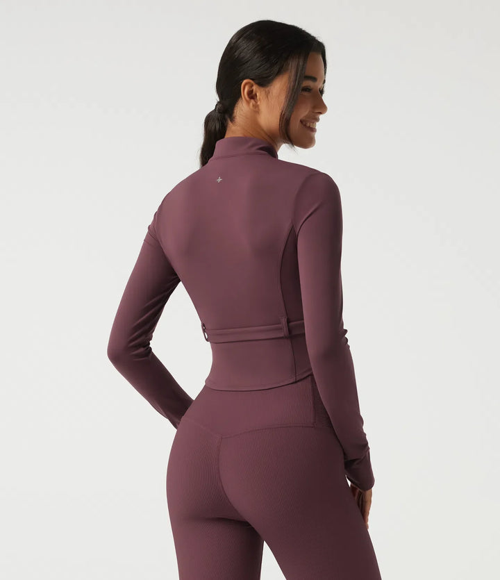 Halara UltraSculpt Stand Collar Long Sleeve Buckle Belted Yoga Curvy Jacket
