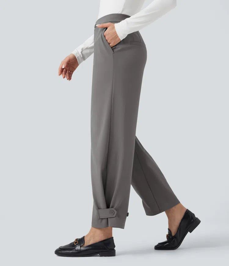 Halara Flex DayStretch Mid Rise Adjustable trouser Width Work Tapered Trousers with Pockets