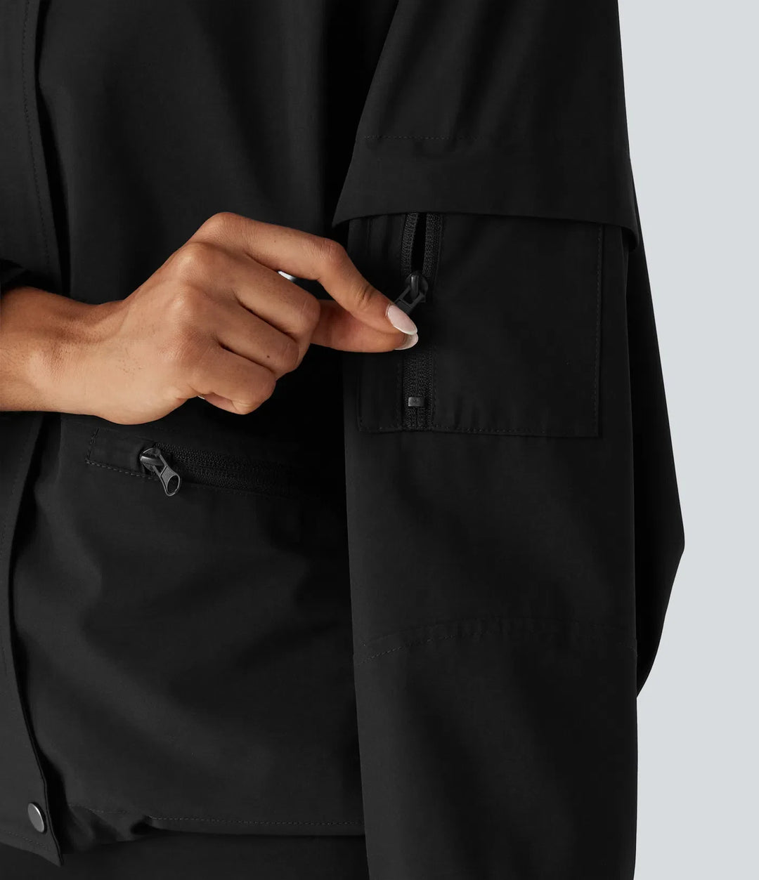 Hooded Drawstring Long Sleeve Casual Jacket with Pockets