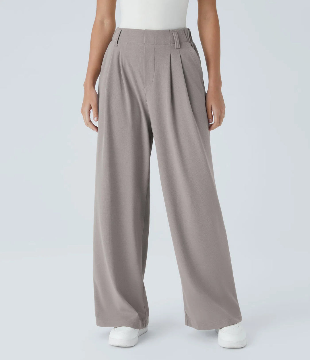 Halara Flex High Waisted Pocket Wide Leg Waffle Work Trousers