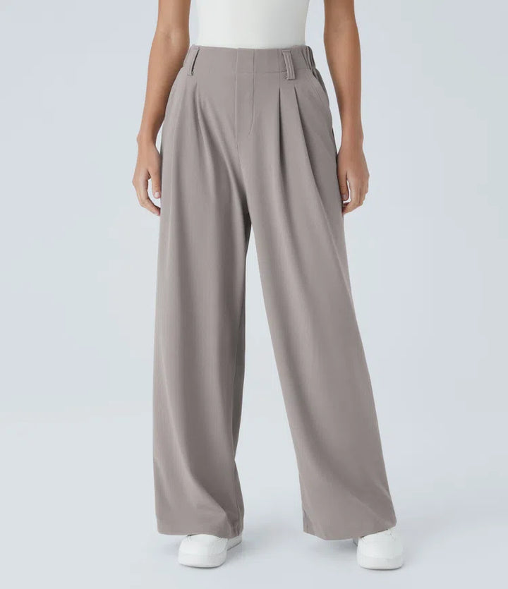 Halara Flex High Waisted Pocket Wide Leg Waffle Work Trousers