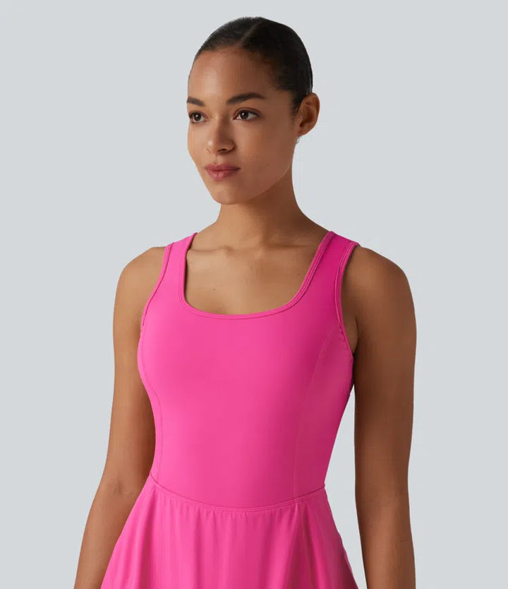 SoftlyZero Airy 2-in-1 InstantCool Mini Dance Active Dress with Pockets-Easy Peezy Edition-Longer Length