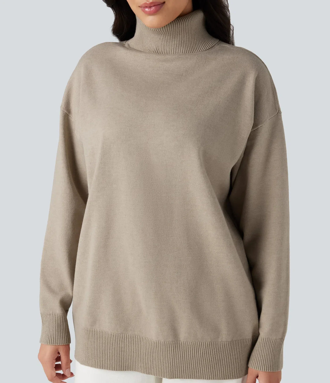 High Neck Long Sleeve Work Jumper-Front and Back Wearable