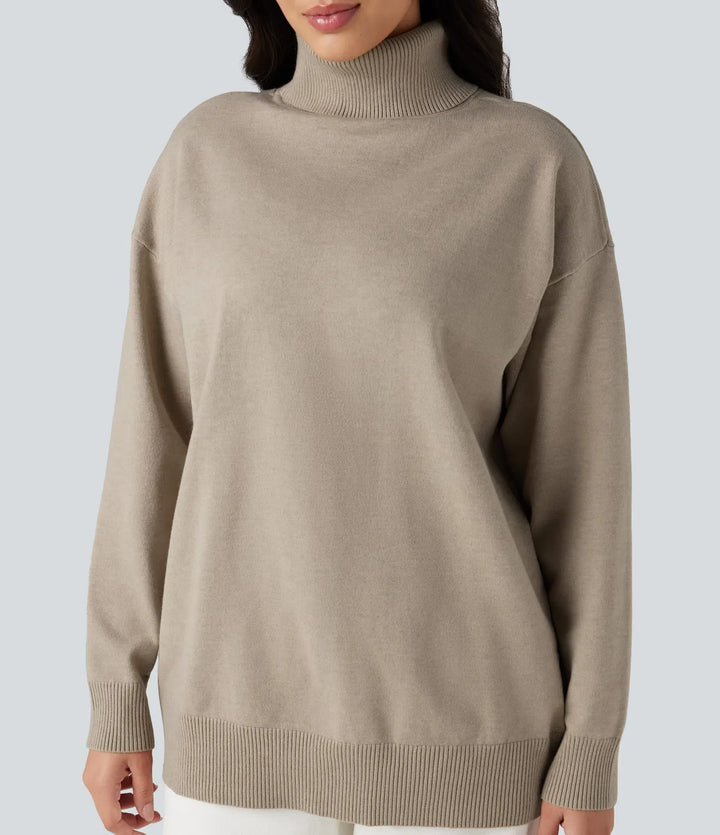 High Neck Long Sleeve Work Jumper-Front and Back Wearable
