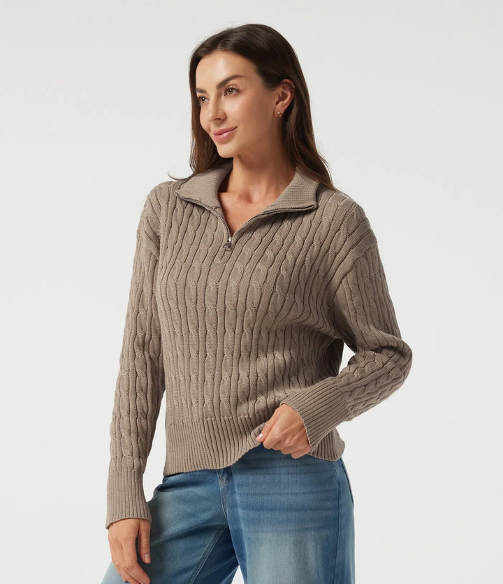 Mock Neck Long Sleeve Work Jumper