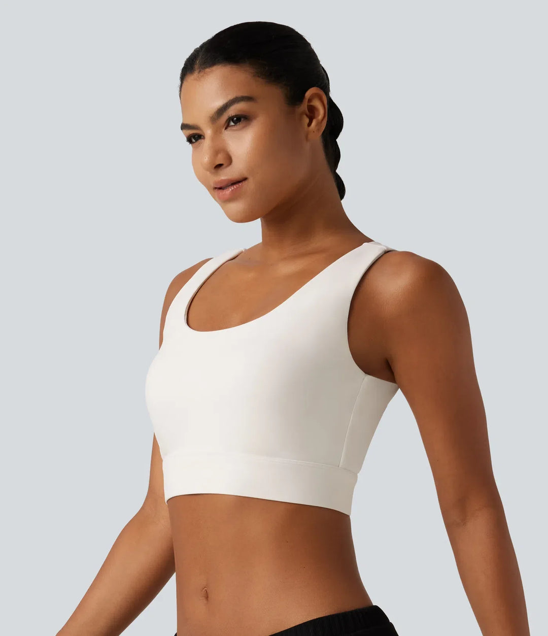 Halara Ultrasculpt Medium Support Backless Adjustable Buckle Built-in Bra Training Sports Bra DD-F Cups