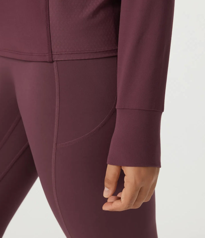 Round Neck Long Sleeve Contrast Mesh Quick Dry Workout Sweatshirt