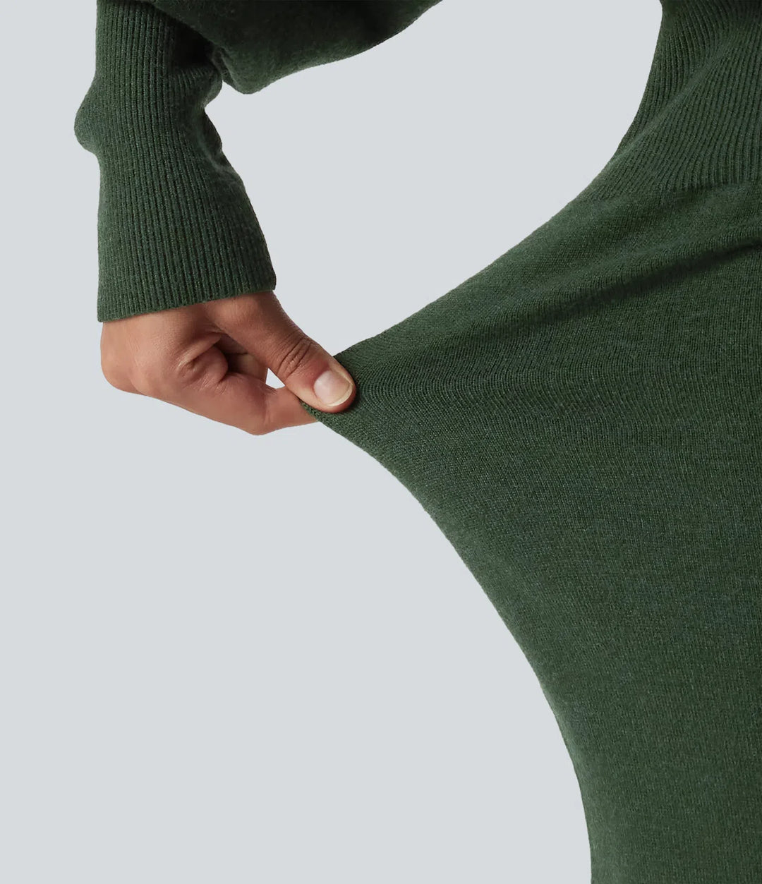 Boat Neck Puff Long Sleeve Work Jumper Dress