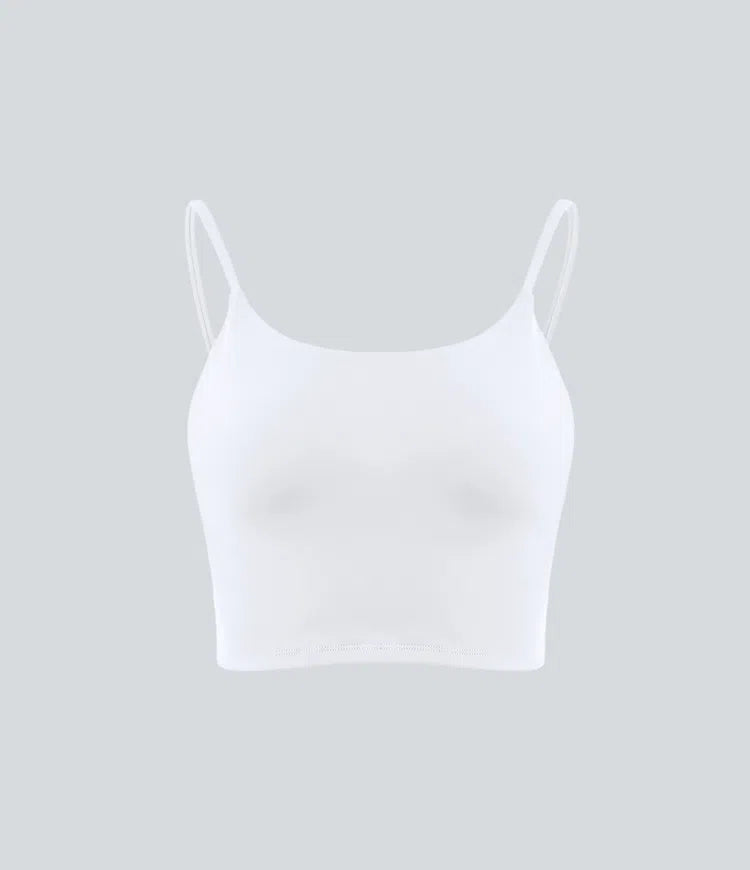 Basic Padded Workout Cropped Tank Vest Top A-D Cups