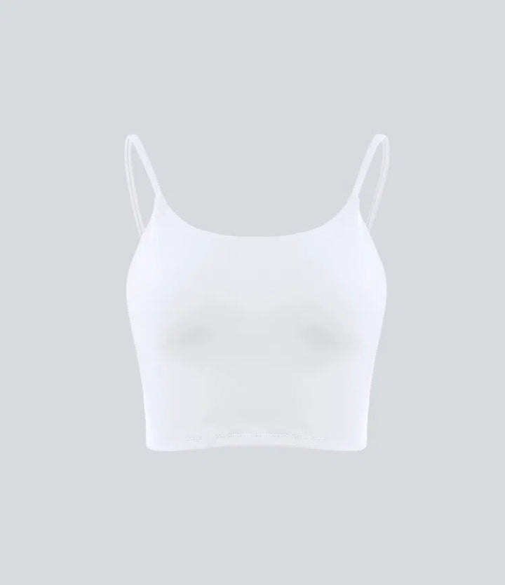 Basic Padded Workout Cropped Tank Vest Top A-D Cups