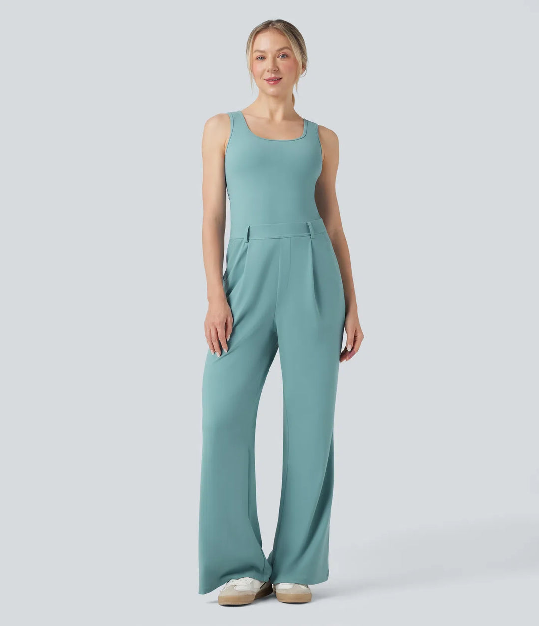 Crossover Casual Jumpsuit with Pockets-Easy Peezy Edition
