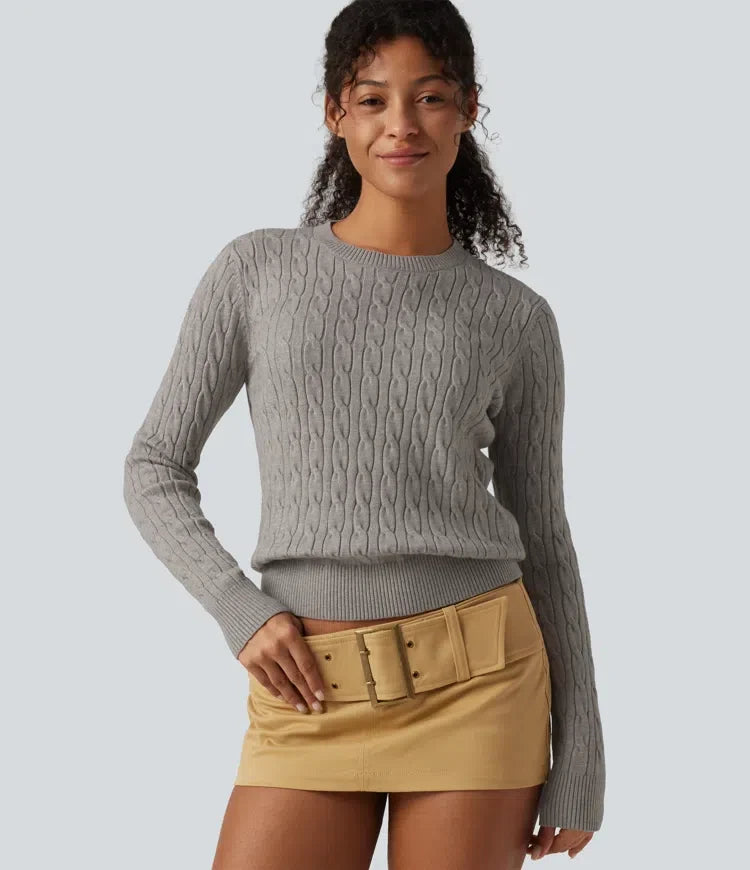 Round Neck Long Sleeve Work Jumper