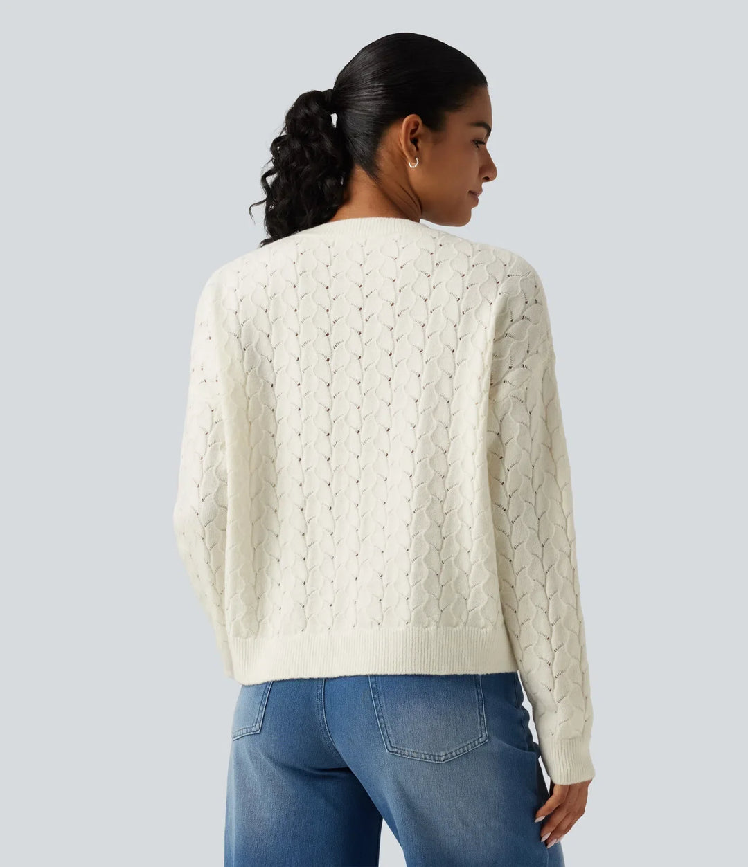 Round Neck Long Sleeve Causal Jumper