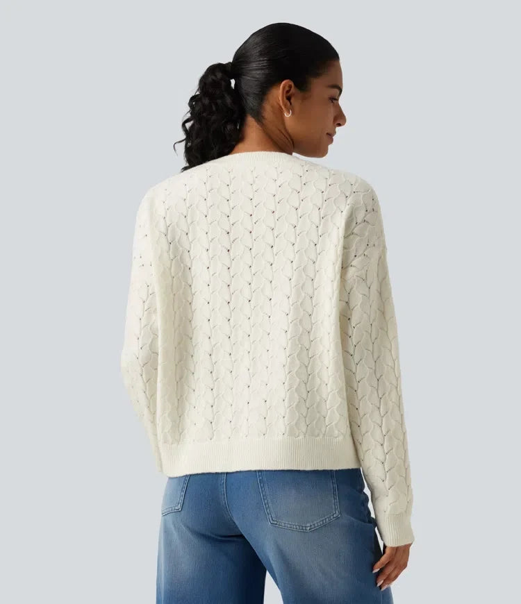 Round Neck Long Sleeve Causal Jumper