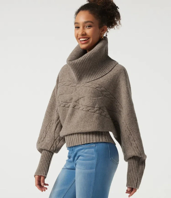 High Neck Long Sleeve Casual Jumper