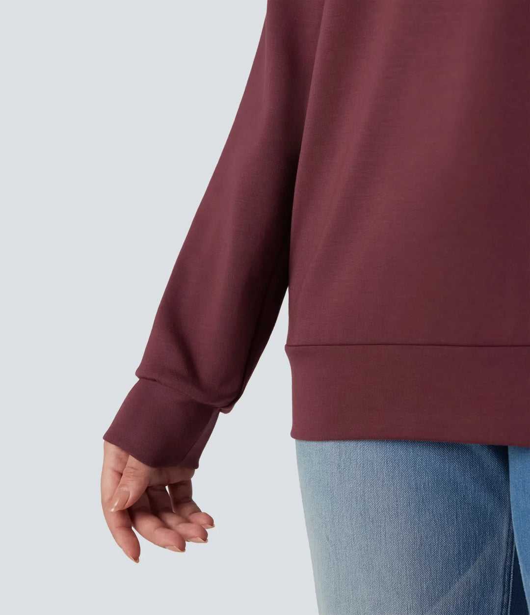 SpacerTek Cowl Neck Long Sleeve Casual Sweatshirt