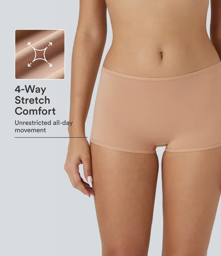 High Stretch  Low Rise Solid Lounge Boy Shorts