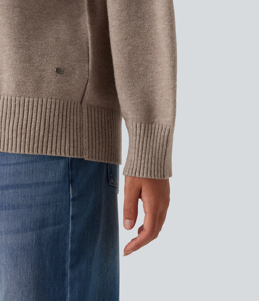 High Neck Long Sleeve Casual Jumper