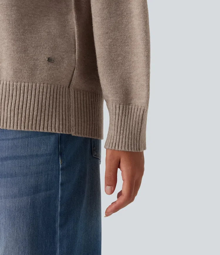 High Neck Long Sleeve Casual Jumper