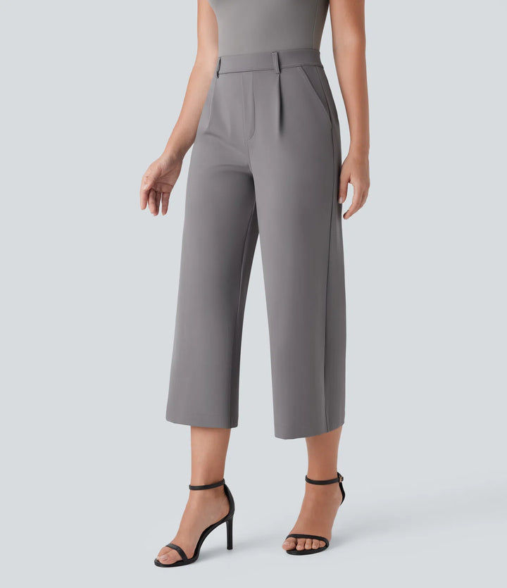 Halara Flex DayStretch High Waisted Side Pocket Straight Leg Capri Work Trousers