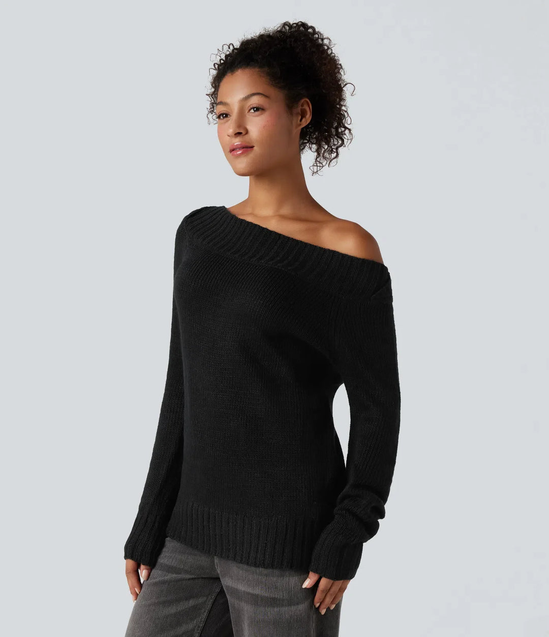 One Shoulder Long Sleeve Casual Jumper