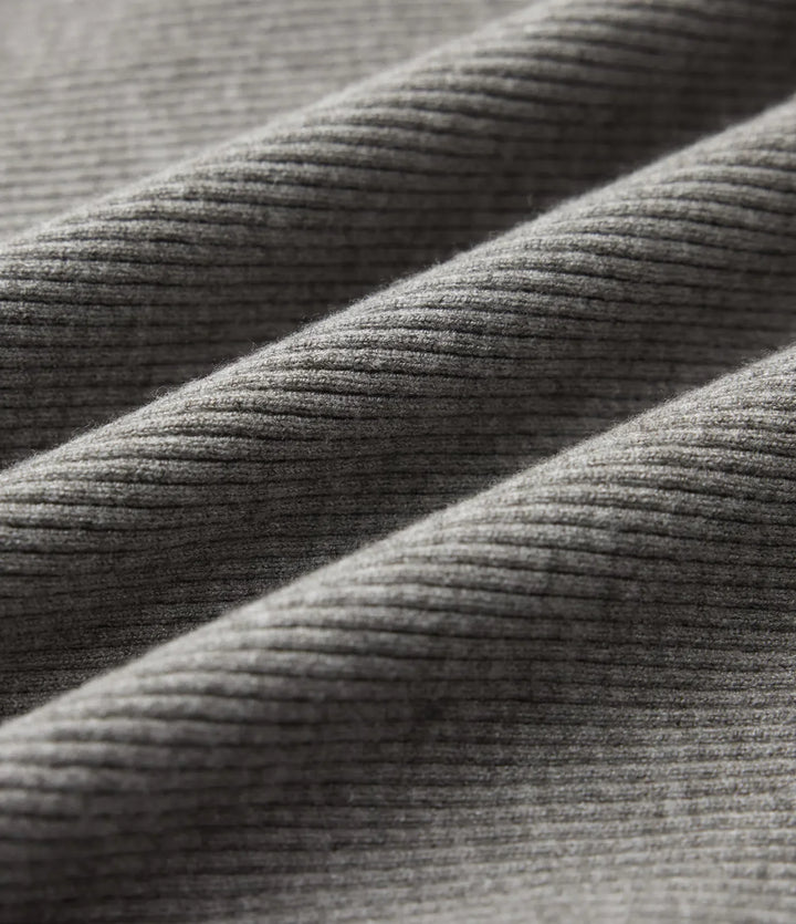 Ribbed Knit Round Neck Half Sleeve Work Jumper